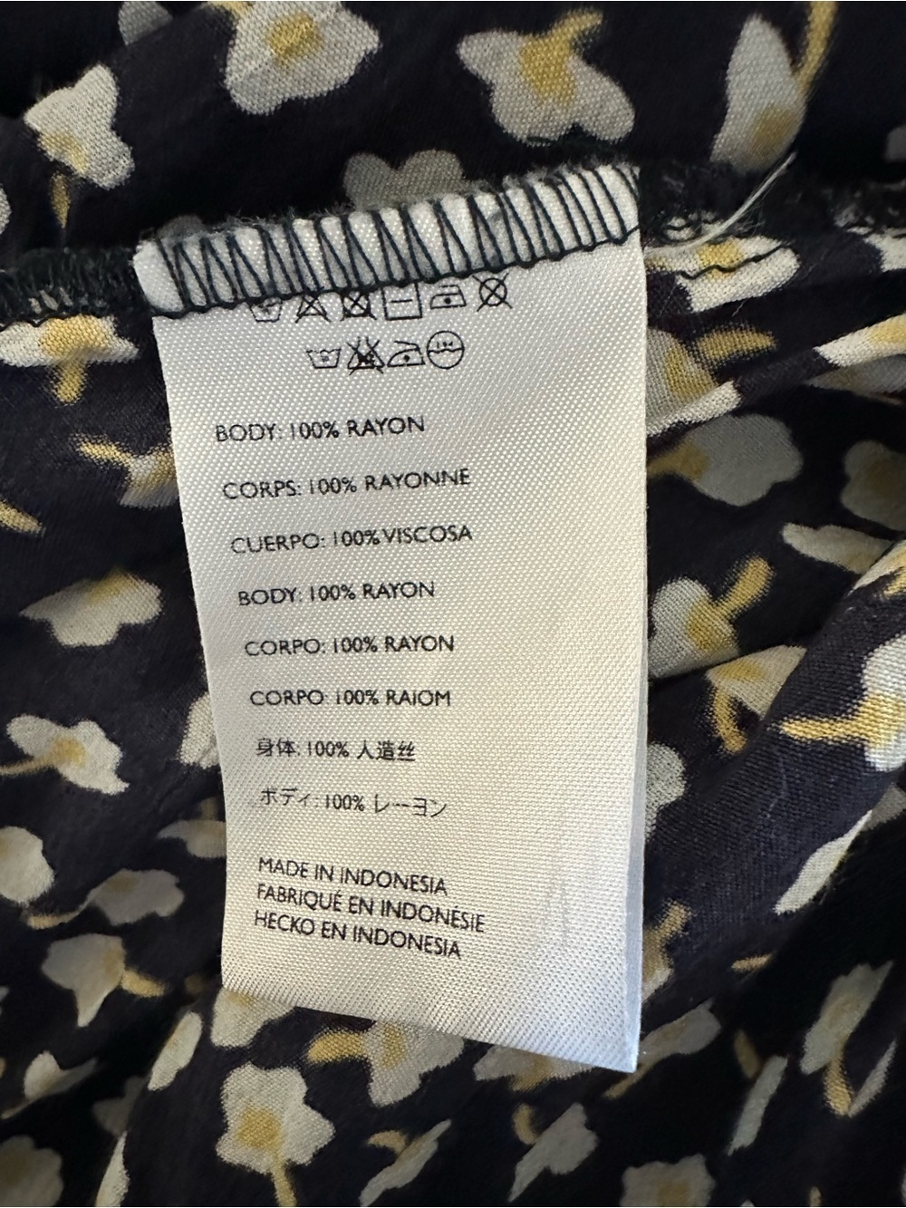 Faithfull the Brand Navy and White Floral Wrap Dress - Picture 5 of 5